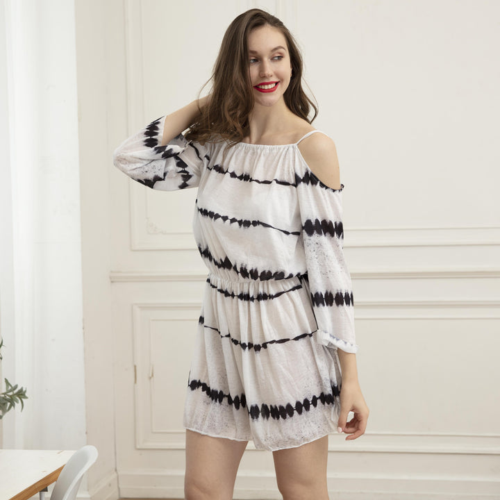 Damen luftiges Sommerkleid mit raffiniertem Cut-Out und elastischem Bund Drune