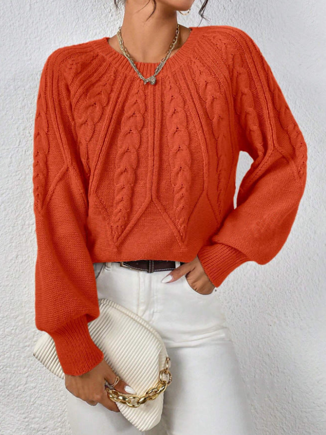 Damen Grobstrickpullover mit detailverliebtem Zopfmuster und weitem Schnitt Drune
