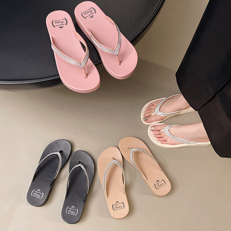 Damen Komfortable Flip-Flops mit glitzernden Details und ergonomischer Sohle Drune