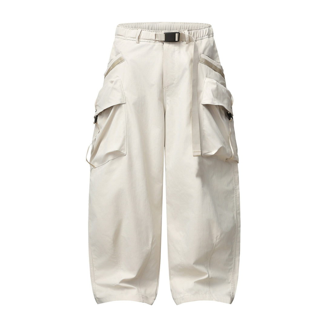 Damen Weite Cargo‑Culotte mit aufgesetzten Taschen und integriertem Webbing‑Gürtel Drune