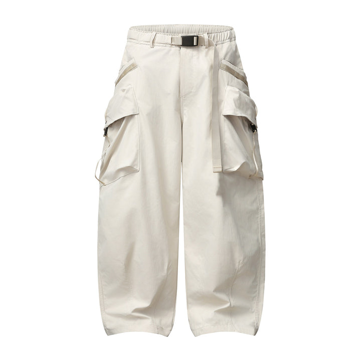 Damen Weite Cargo‑Culotte mit aufgesetzten Taschen und integriertem Webbing‑Gürtel Drune