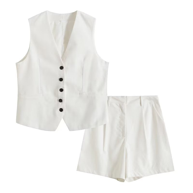 Drune | Lockere Weste Shorts Set