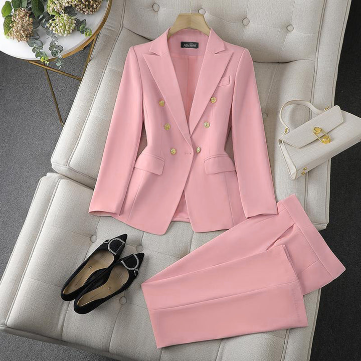 Damen Modischer Doppelreiher Blazer mit eleganten Details Drune