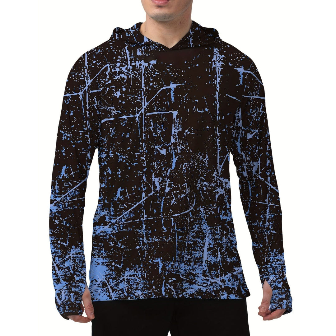 Herren Sportlicher Kapuzenpullover mit abstraktem Druck
