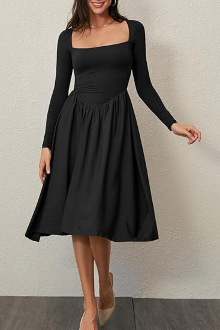 Damen Elegantes Langarm-Sommerkleid Drune