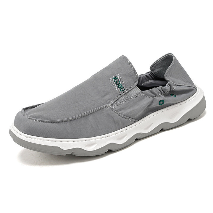 Herren elastischer Nubukoptik-Slipper mit gepolstertem Fersenrand und stoßdämpfender Wellenlaufsohle Drune