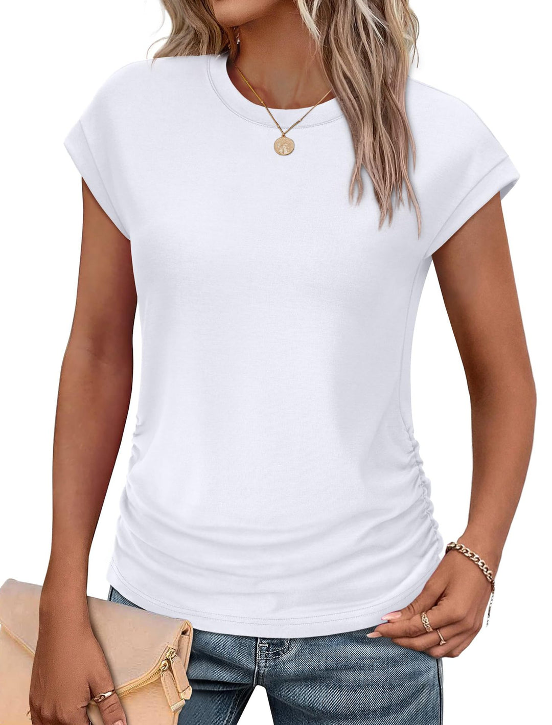 Damen Stylisches Oberteil mit lässigen Rüschendetails Drune