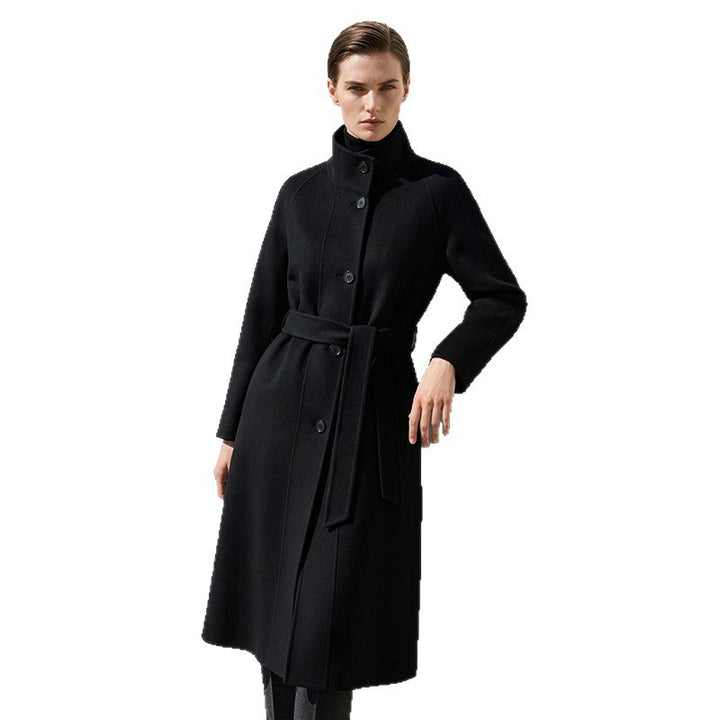 Damen Stylischer und eleganter Mantel mit hohem Kragen Drune