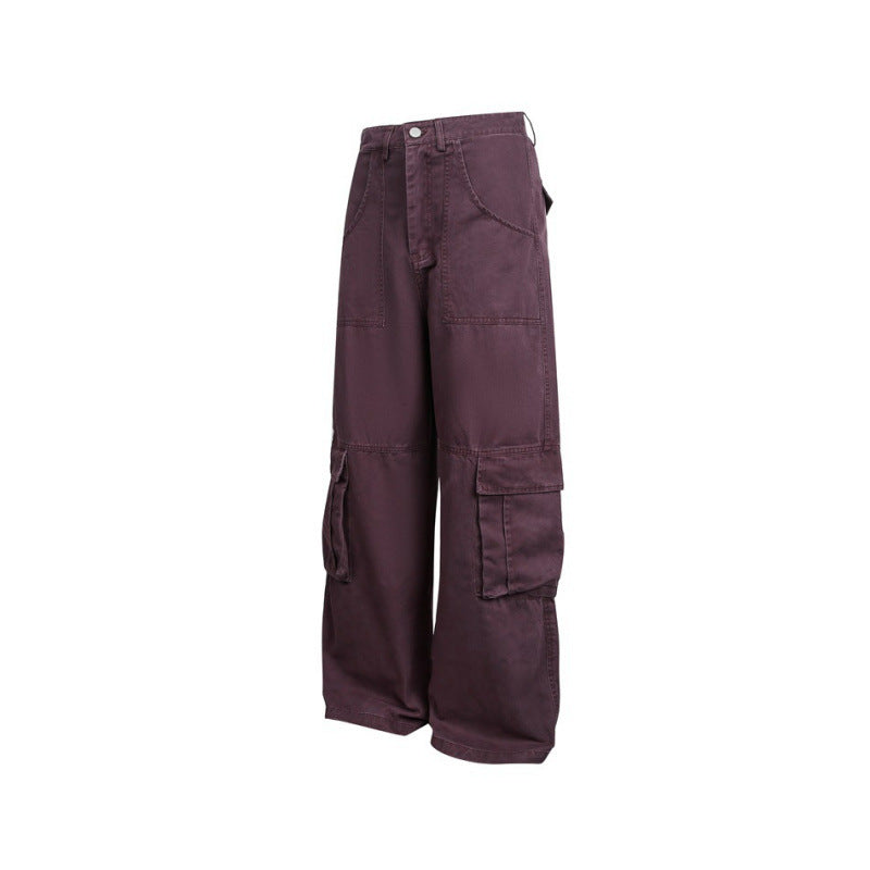 Damen Baggy-Cargo-Hose mit hoher Leibhöhe, großen Klappentaschen und verstärkten Nahtpaneelen Drune