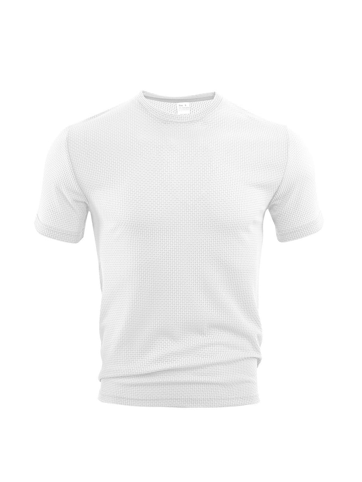 Herren nan Waffelstruktur-T-Shirt mit Rundhalsausschnitt und körpernaher Passform Drune
