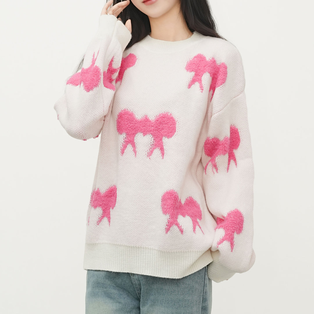Damen Grobstrickpullover mit niedlichem Tiermotiv und lässigem Schnitt Drune