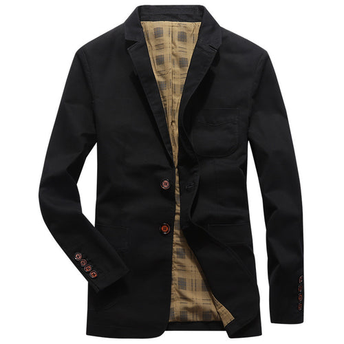 Herren Sakko im Casual-Canvas-Look mit kontrastiertem Innenfutter und aufgesetzten Taschen Drune
