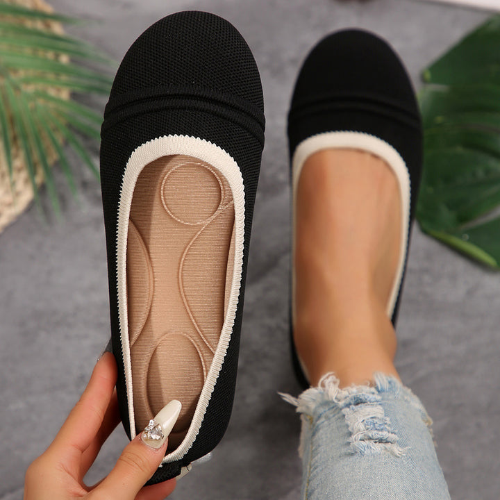 Damen  atmungsaktive Strick‑Ballerina mit ergonomischem Memory‑Fußbett und rutschfester Flexsohle Drune