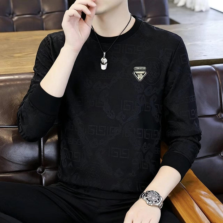 Herren Luxuriöses Langarmshirt mit strukturiertem Design Drune