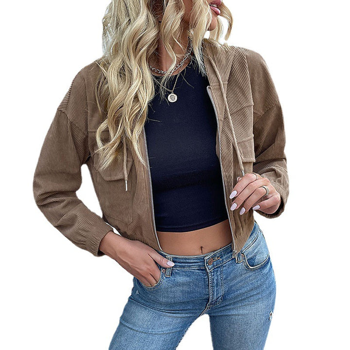 Damen Cordjacke mit lässigem Schnitt und praktischen Taschen Drune