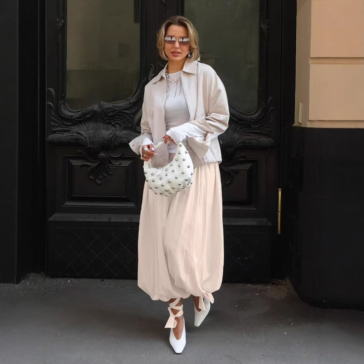 Damen elegante Sommerjacke mit lässigem Schnitt und lockeren Ärmeln Drune
