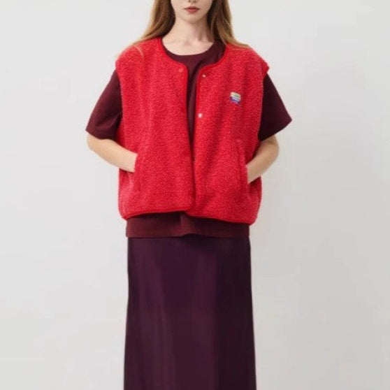Damen modische Weste mit Fleece-Futter und praktischen Taschen Drune