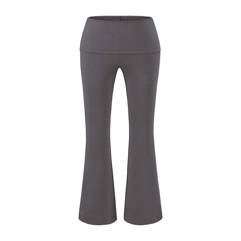 Damen Hochtaillierte Schlaghose mit Umschlagbund aus Stretch-Jersey Drune