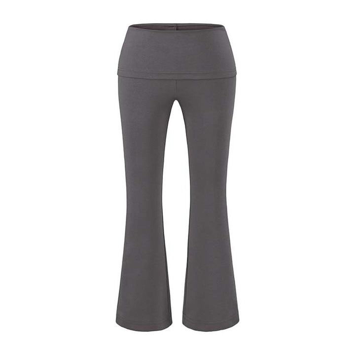Damen Hochtaillierte Schlaghose mit Umschlagbund aus Stretch-Jersey Drune