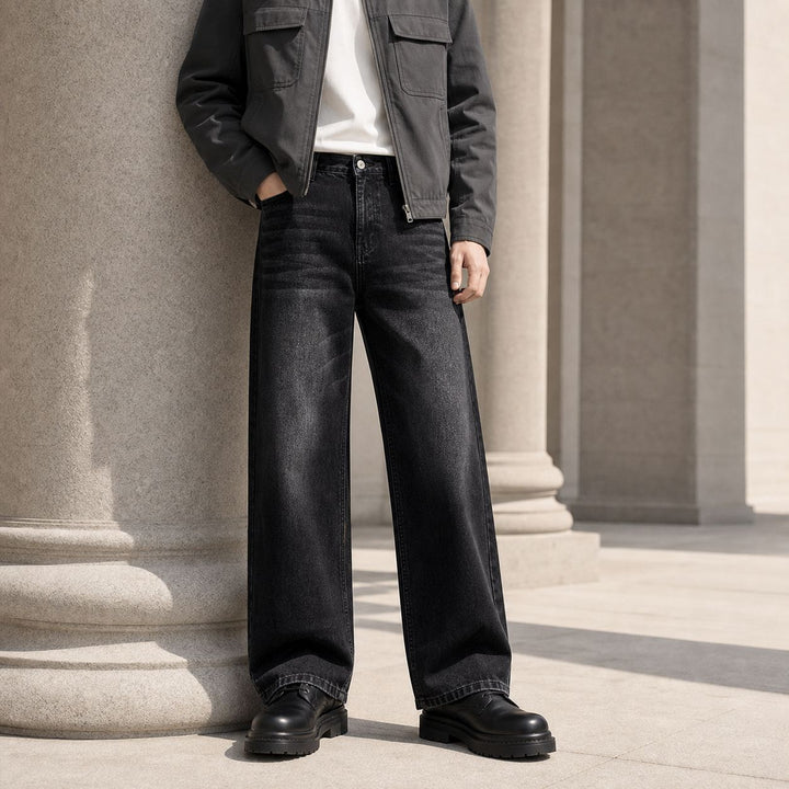 Damen Hochgeschnittene Palazzo-Jeans aus Denim mit Vintage-Waschung Drune