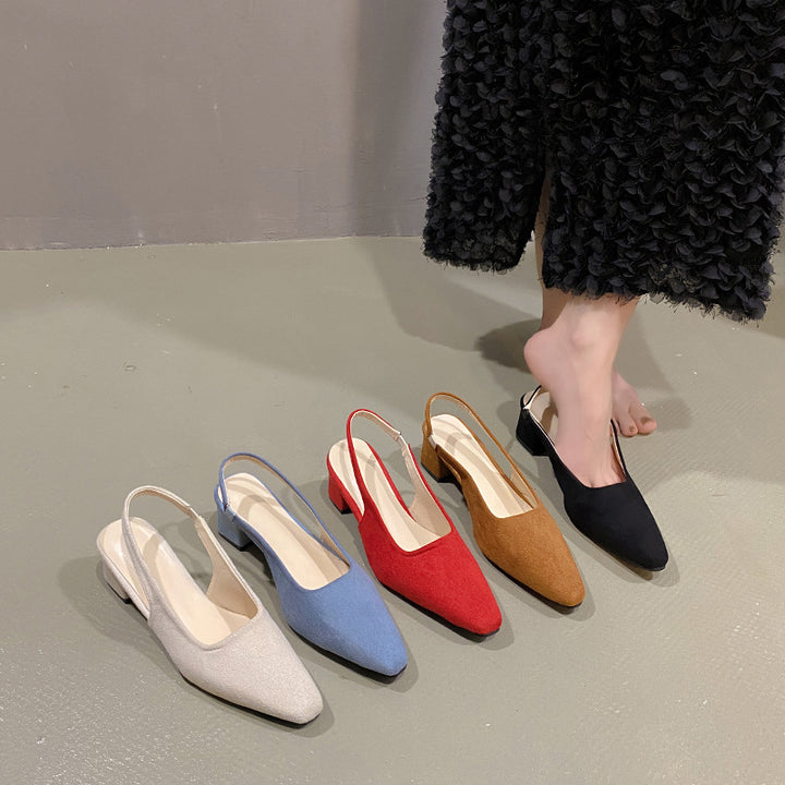 Damen Elegante Slingback Blockabsatz Mules Drune