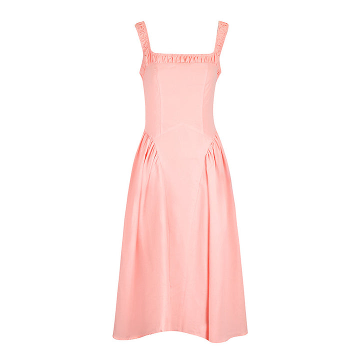 Damen Midikleid mit feinen Rüschendetails und figurbetontem Schnitt Drune