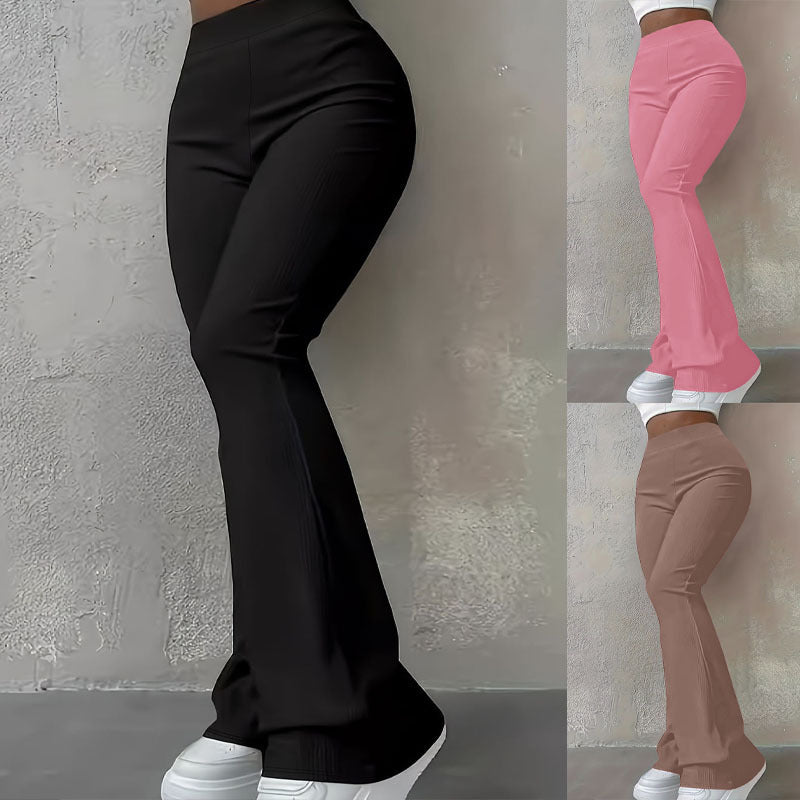 Damen High‑Waist Bootcut‑Hose mit figurformender Stretch‑Passform Drune