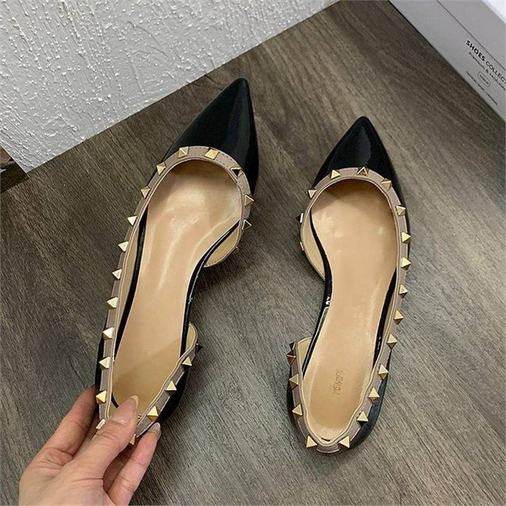 Damen spitze Ballerinas mit metallischen Nieten Drune
