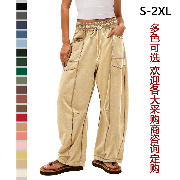 Damen Gemütliche und lässige Freizeithose mit großen Taschen Drune