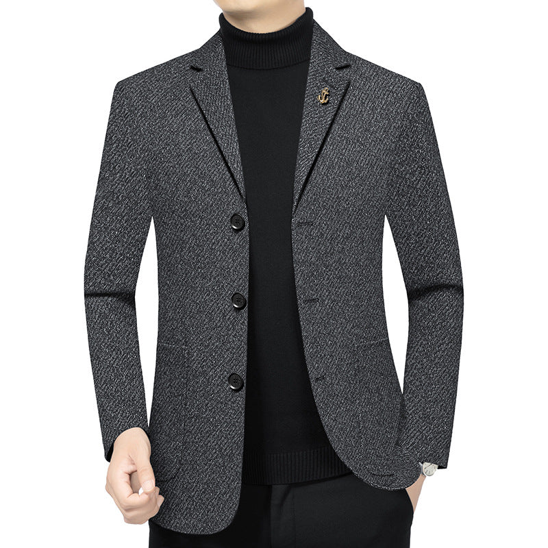 Herren Modernes Einreihiges City-Blazer mit aufgesetzten Taschen und leichter Halbfütterung Drune