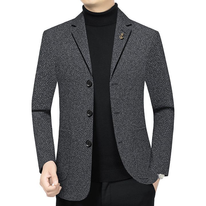 Herren Modernes Einreihiges City-Blazer mit aufgesetzten Taschen und leichter Halbfütterung Drune