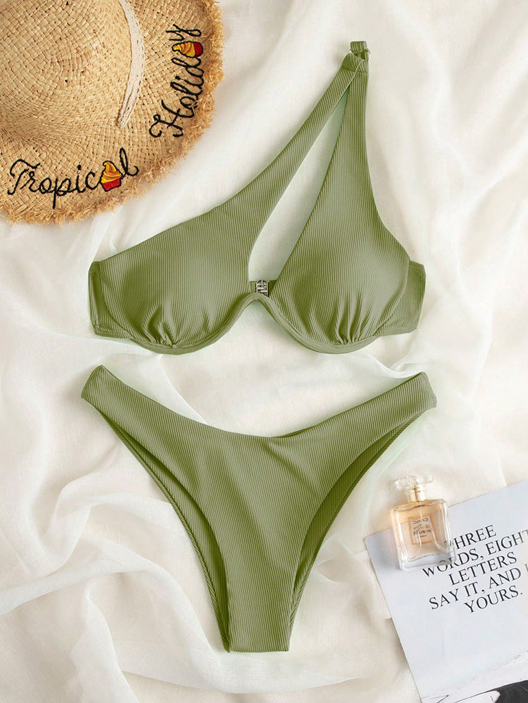 Damen Triangel-Bikini mit asymmetrischem Schnitt und gepolstertem Oberteil Drune
