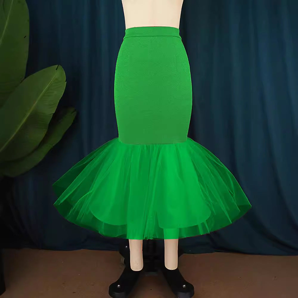 Damen Eleganter Tüllrock mit voluminösem Saum Drune