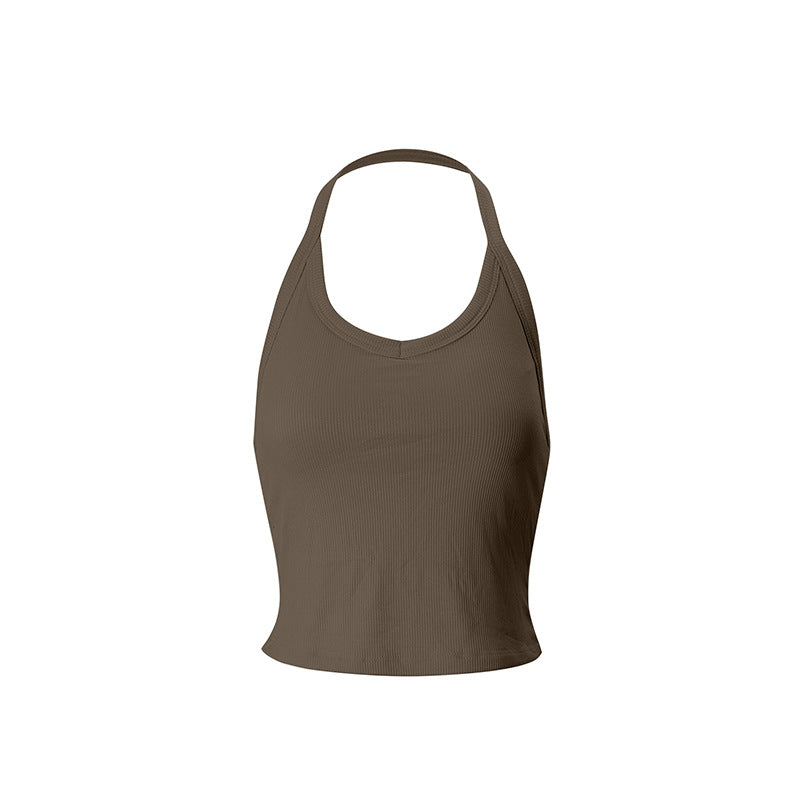 Damen Sportliches Crop-Top aus atmungsaktivem Material mit Racerback-Wettkampfdesign Drune