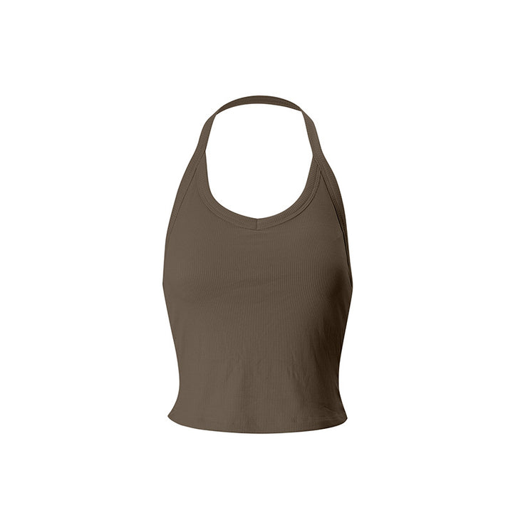 Damen Sportliches Crop-Top aus atmungsaktivem Material mit Racerback-Wettkampfdesign Drune
