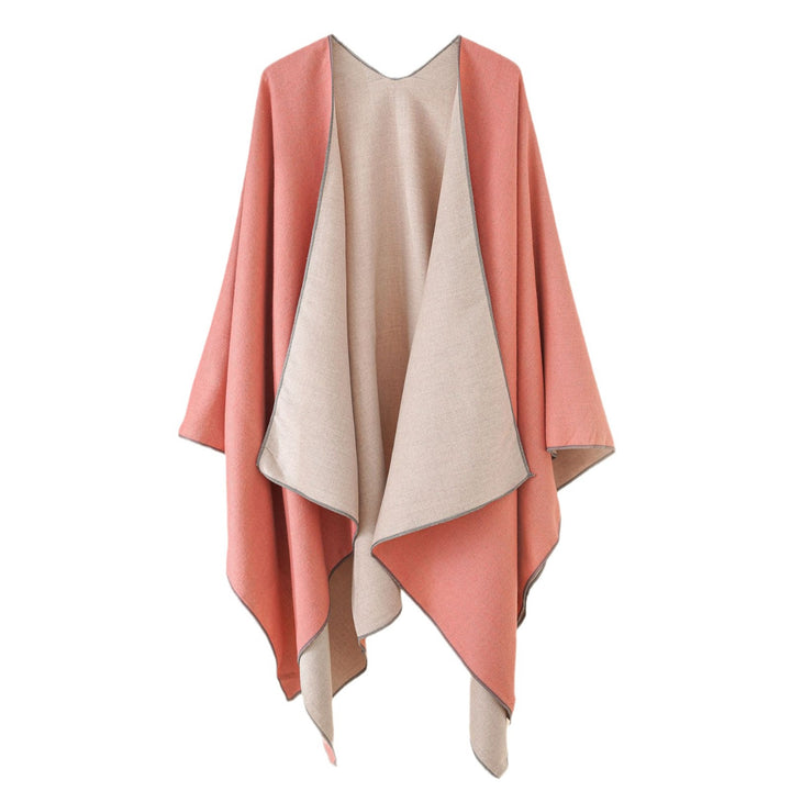 Damen Wohlfühl-Poncho aus weichem Wollmix mit elegantem Schnitt Drune