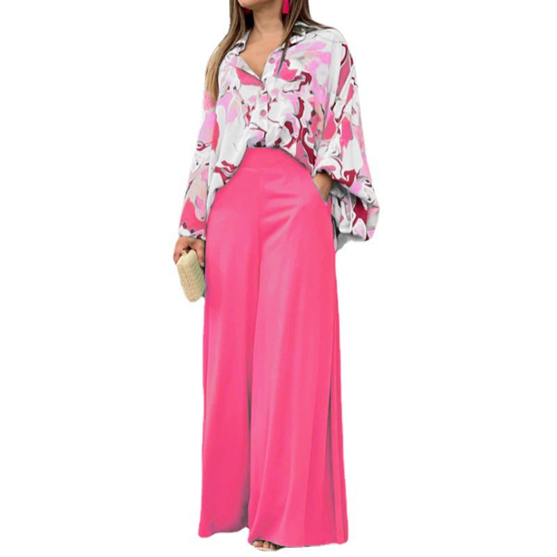 Damen Fließende Highwaist Palazzo‑Hose mit weitem Bein und elegantem Satinfall Drune
