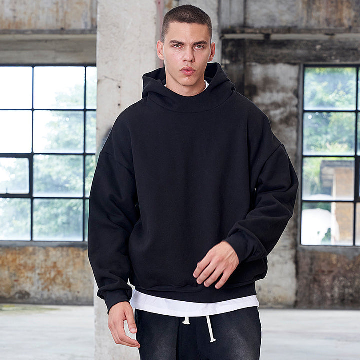 Herren Oversize Kapuzenpullover aus schwerer French-Terry mit Raglanärmeln Drune