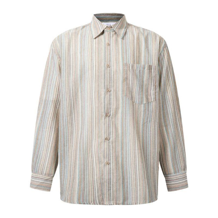 Herren Elegantes Langarmhemd mit Streifen Drune