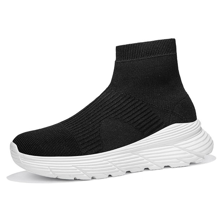 Damen nan nahtloser Strick-Freizeitsneaker mit sockenkragen und stoßdämpfender Profilsohle Drune