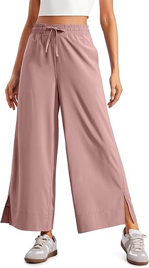Damen nan weite Culotte-Hose mit elastischem Bund, Tunnelzug und seitlichen Schlitzen Drune