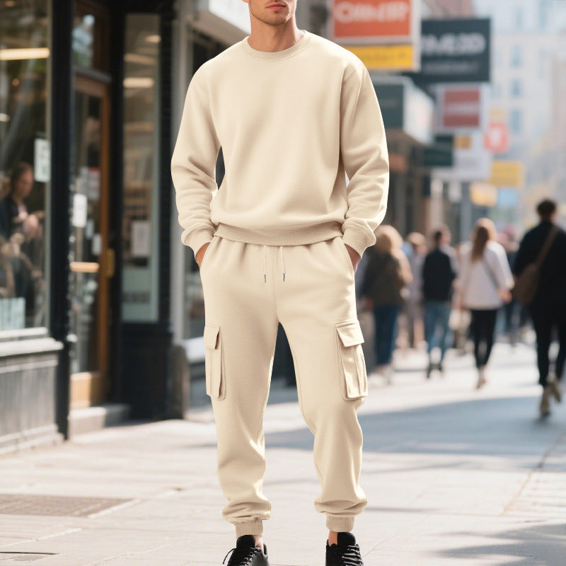 Herren Utility-Cargo-Jogger aus French Terry mit Mehrfachklappen & Tunnelzug Drune