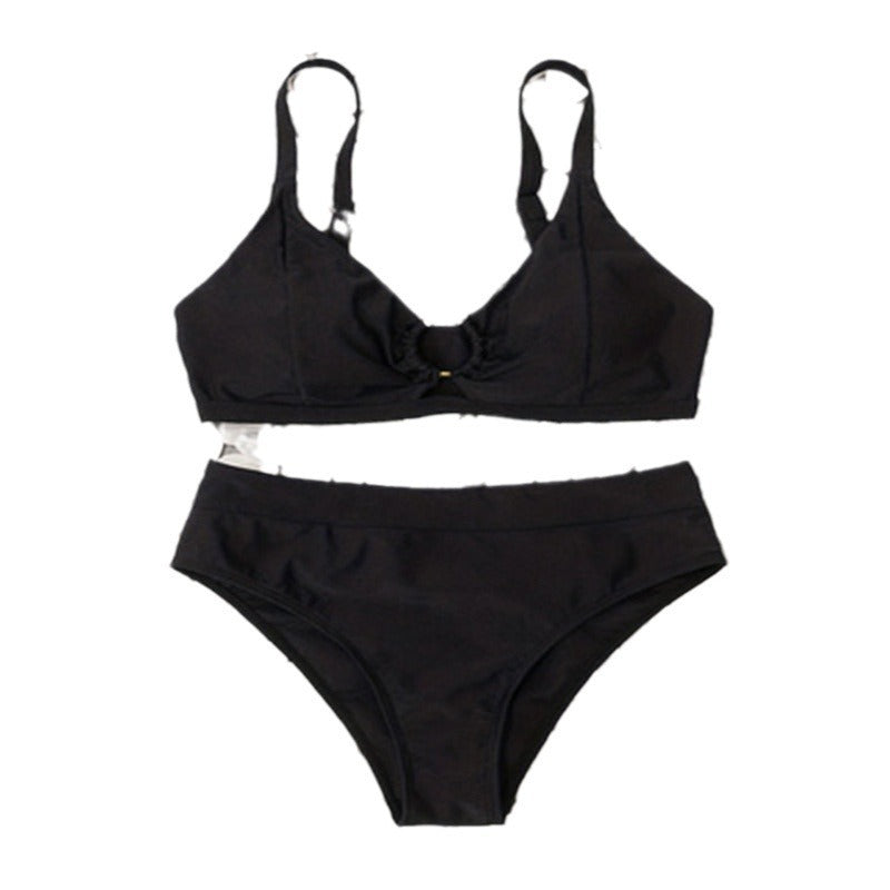 Damen High-Waist Bikini-Set mit elegantem Ringdetail Drune