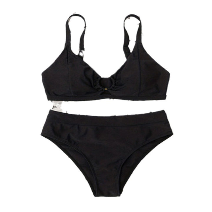 Damen High-Waist Bikini-Set mit elegantem Ringdetail Drune