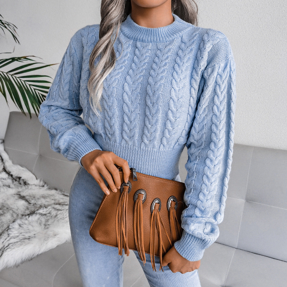 Damen Grobstrickpullover mit elegantem Zopfmuster und tailliertem Schnitt Drune