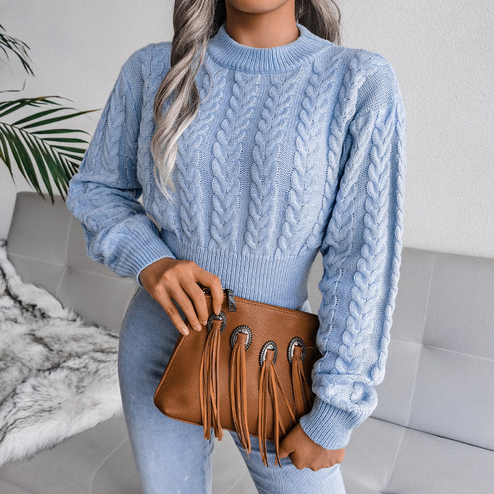 Damen Grobstrickpullover mit elegantem Zopfmuster und tailliertem Schnitt Drune