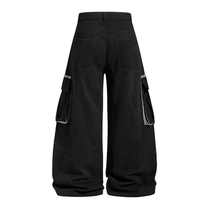 Damen Weite Cargo-Culotte-Hose mit hoher Taille, großen Klappentaschen und markanten Nahtdetails Drune