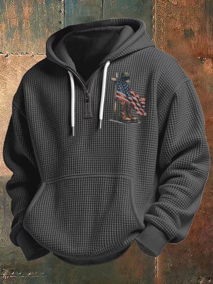 Herren Kapuzensweater mit amerikanischem Flaggenmotiv Drune