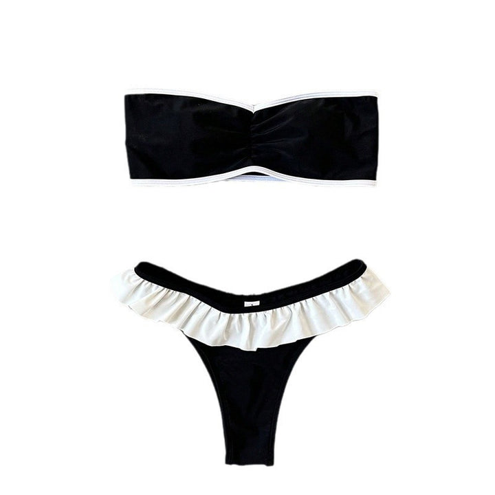 Damen Bandeau-Bikini-Set mit Rüschenslip Drune