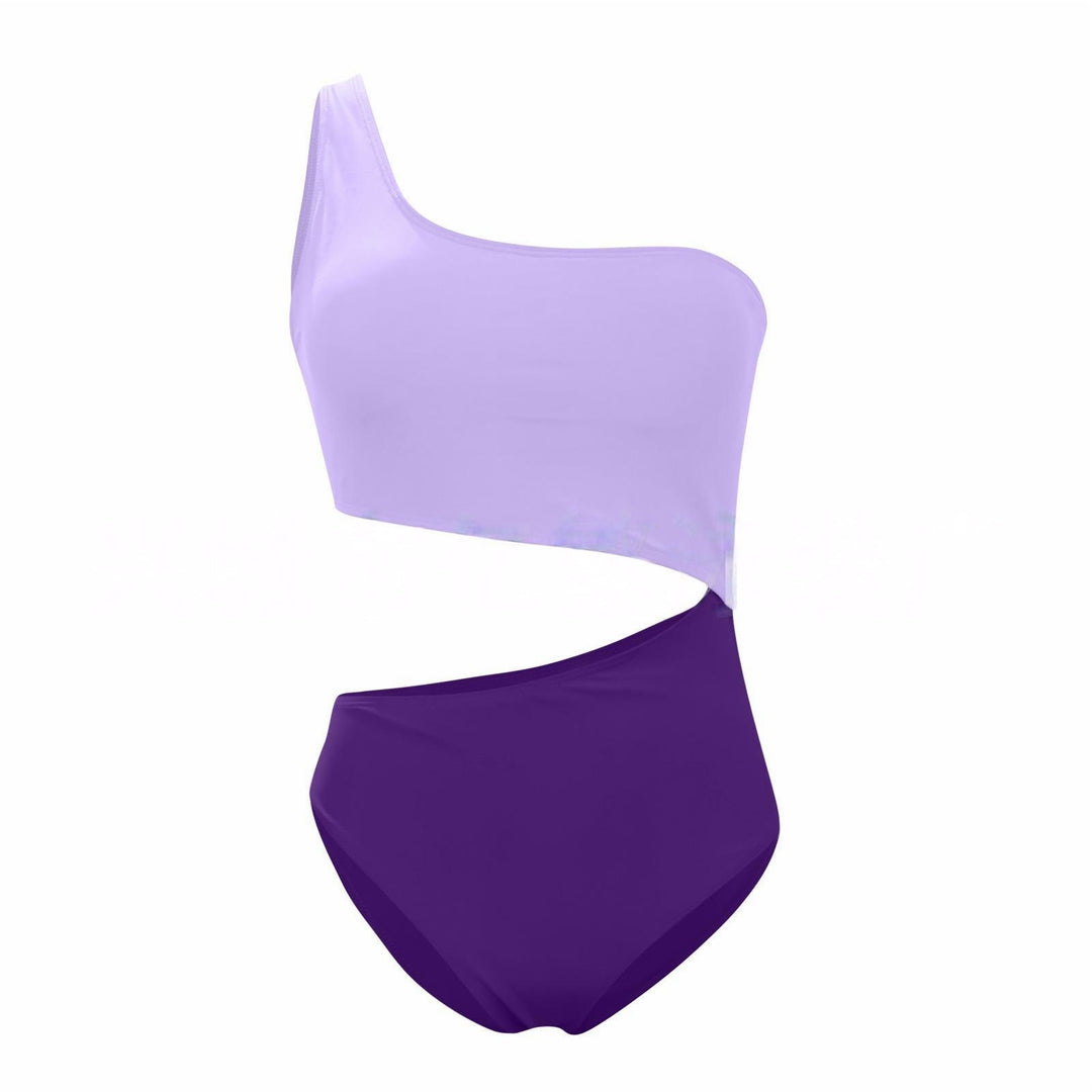 Femme Ein-Schulter Cut-Out Einteiler Badeanzug Drune